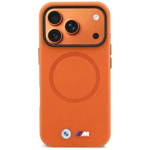 Etui BMW M FW Metal Logo MagSafe na iPhone 17 Pro - pomarańczowe