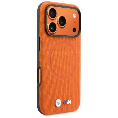 Etui BMW M FW Metal Logo MagSafe na iPhone 17 Pro - pomarańczowe