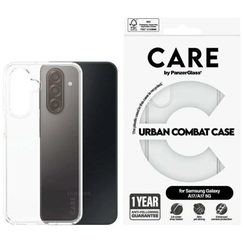Etui CARE by PanzerGlass Flagship Urban Combat na Samsung Galaxy M17 5G / A17 / A17 5G - przezroczyste