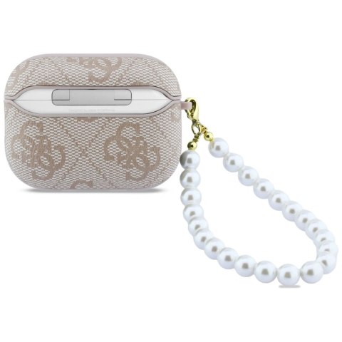 Etui Guess 4G Pearl Strap na AirPods Pro 3 - różowe