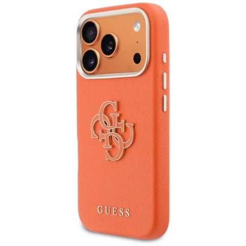 Etui Guess FW Resin Logo na iPhone 17 Pro Max - pomarańczowe