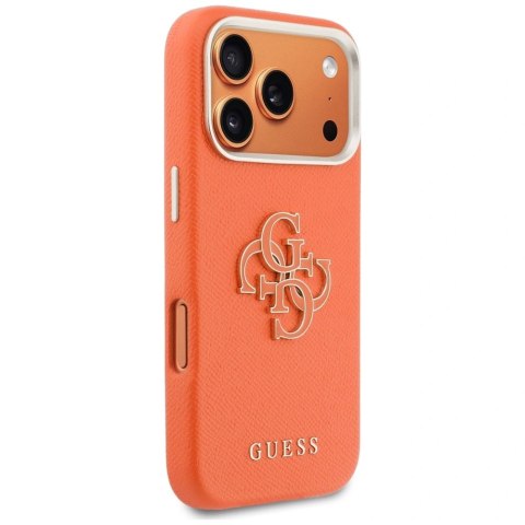 Etui Guess FW Resin Logo na iPhone 17 Pro Max - pomarańczowe