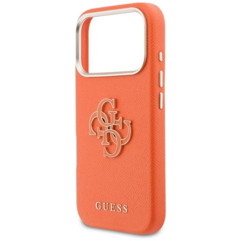 Etui Guess FW Resin Logo na iPhone 17 Pro Max - pomarańczowe