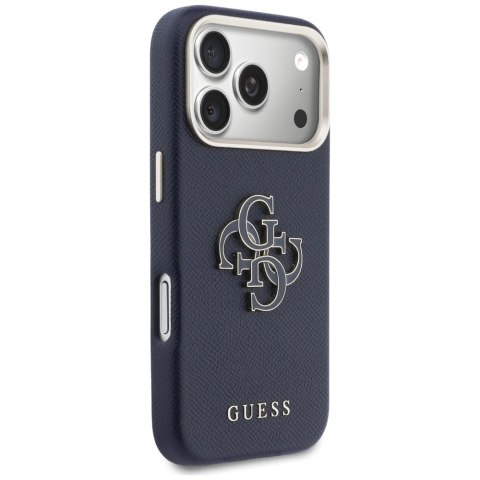 Etui Guess FW Resin Logo na iPhone 17 Pro - niebieskie