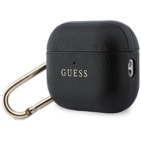 Etui Guess Grained Classic Logo na AirPods Pro 3 - czarne