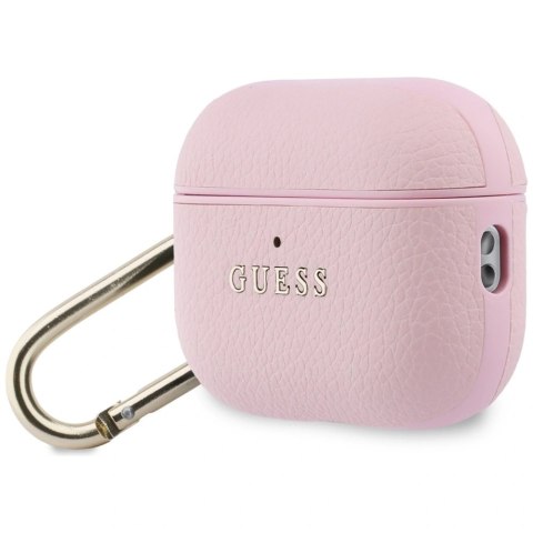 Etui Guess Grained Classic Logo na AirPods Pro 3 - różowe