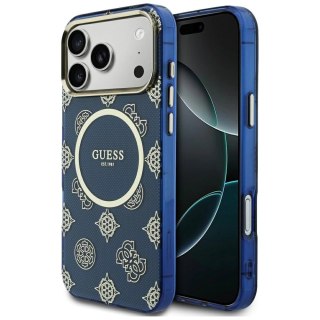 Etui Guess IML Peony Dot MagSafe na iPhone 17 Pro Max - niebieskie
