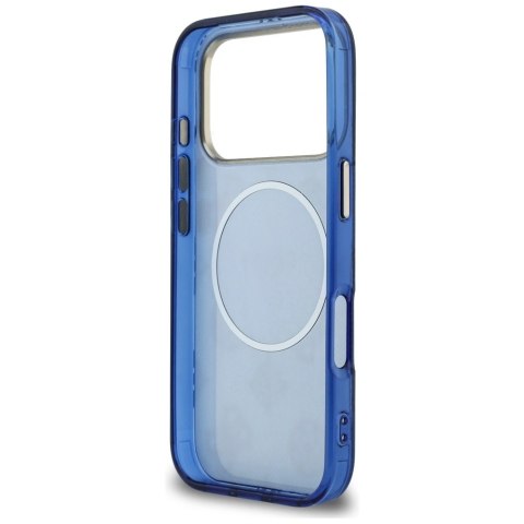 Etui Guess IML Peony Dot MagSafe na iPhone 17 Pro - niebieskie