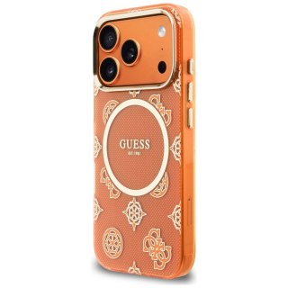 Etui Guess IML Peony Dot MagSafe na iPhone 17 Pro - pomarańczowe
