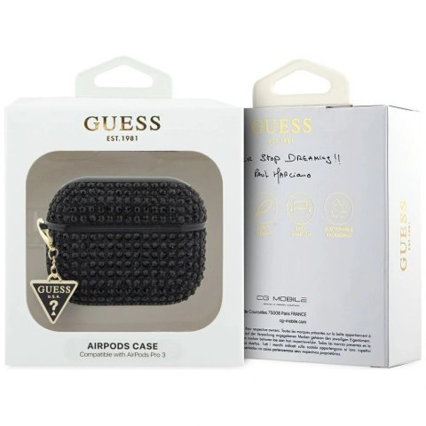 Etui Guess Rhinestone Triangle Charm na AirPods Pro 3 - czarne