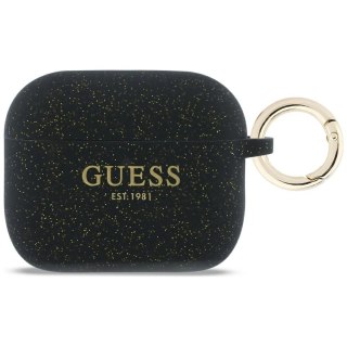 Etui Guess Silicone Glitter Ring na AirPods Pro 3 - czarne