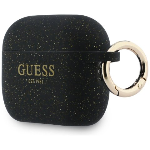Etui Guess Silicone Glitter Ring na AirPods Pro 3 - czarne