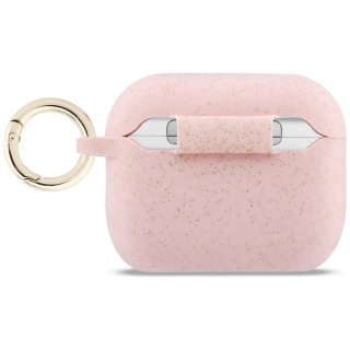 Etui Guess Silicone Glitter Ring na AirPods Pro 3 - różowe