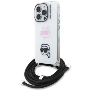 Etui Karl Lagerfeld IML Crossbody Karl&Choupette Head na iPhone 16 Pro Max - białe