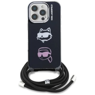 Etui Karl Lagerfeld IML Crossbody Karl&Choupette Head na iPhone 16 Pro Max - czarne
