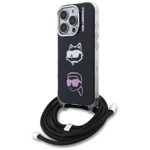 Etui Karl Lagerfeld IML Crossbody Karl&Choupette Head na iPhone 16 Pro - czarne