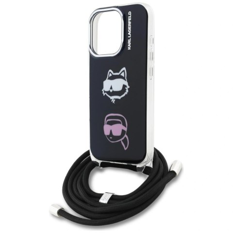 Etui Karl Lagerfeld IML Crossbody Karl&Choupette Head na iPhone 16 Pro - czarne