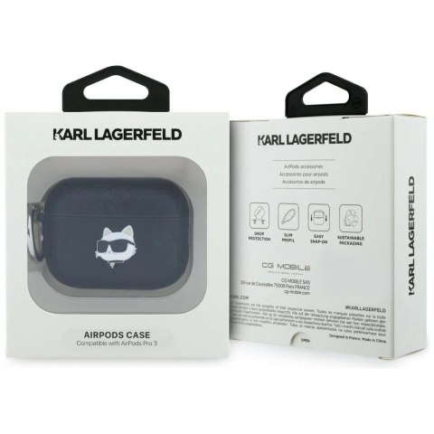 Etui Karl Lagerfeld Monogram Choupette Head na AirPods Pro 3 - czarne