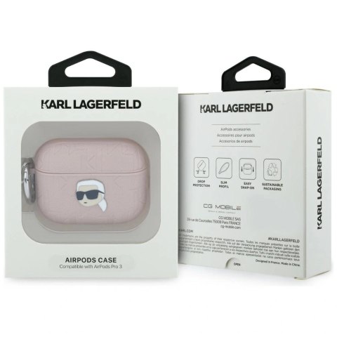 Etui Karl Lagerfeld Monogram Karl Head na AirPods Pro 3 - różowe