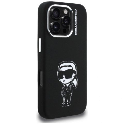 Etui Karl Lagerfeld Silicone Karl Sketch MagSafe na iPhone 16 Pro Max - czarne