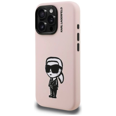 Etui Karl Lagerfeld Silicone Karl Sketch MagSafe na iPhone 16 Pro Max - różowe