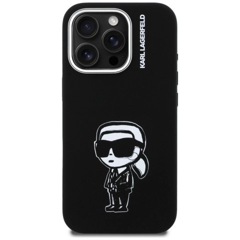 Etui Karl Lagerfeld Silicone Karl Sketch MagSafe na iPhone 16 Pro - czarne