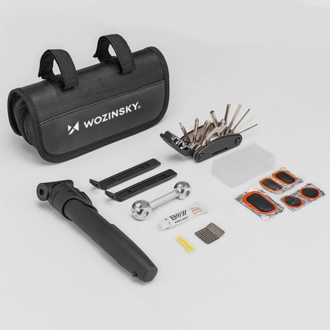 Zestaw narzędzi Wozinsky WMZ-01N multitool rowerowy 16w1 - czarny