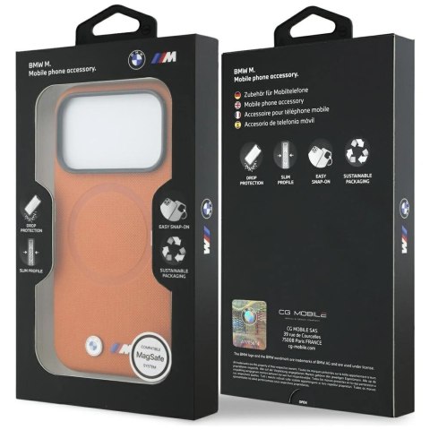 Etui BMW M FW Metal Logo MagSafe na iPhone 17 Pro - pomarańczowe