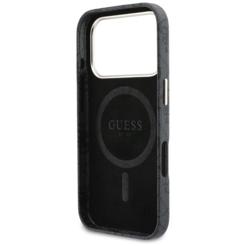 Etui Guess 4G Script MagSafe na iPhone 17 Pro Max - czarne
