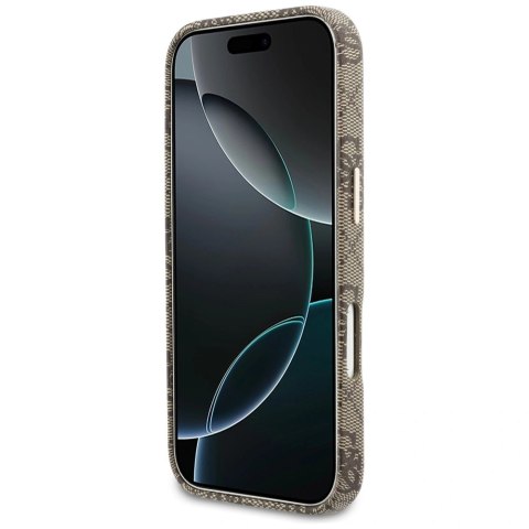 Etui Guess 4G Script MagSafe na iPhone 17 Pro - brązowe