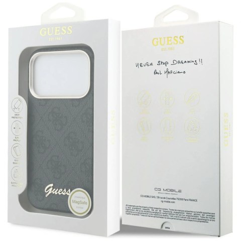 Etui Guess 4G Script MagSafe na iPhone 17 Pro - czarne