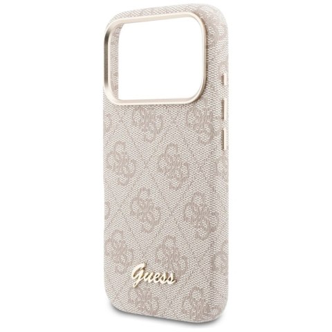 Etui Guess 4G Script MagSafe na iPhone 17 Pro - różowe