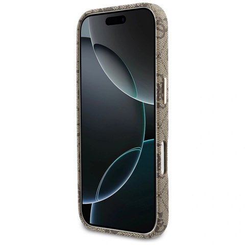 Etui Guess 4G Script MagSafe na iPhone 17 - brązowe