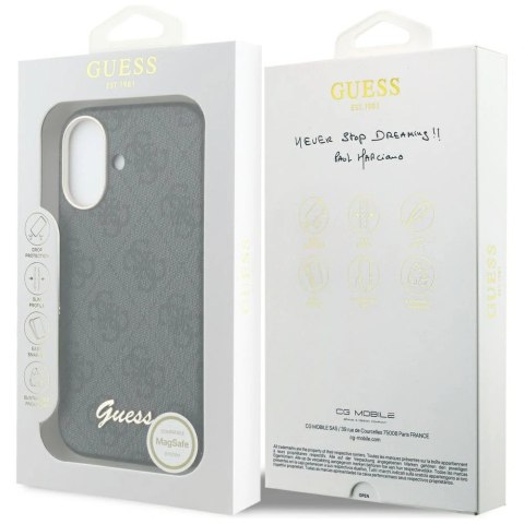 Etui Guess 4G Script MagSafe na iPhone 17 - czarne