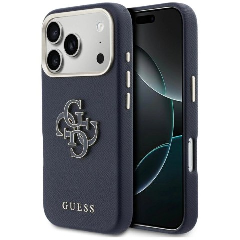 Etui Guess FW Resin Logo na iPhone 17 Pro Max - niebieskie