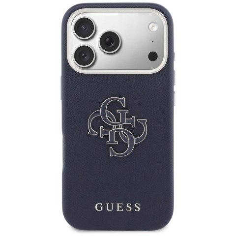 Etui Guess FW Resin Logo na iPhone 17 Pro Max - niebieskie
