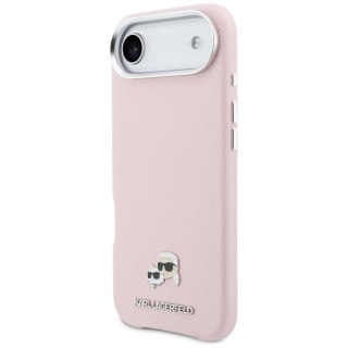Etui Karl Lagerfeld Karl & Choupette Head Pins Saffiano MagSafe na iPhone Air - różowe