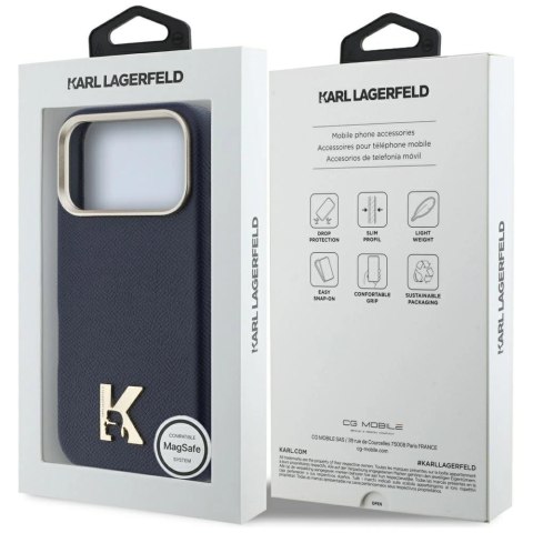 Etui Karl Lagerfeld Karl Head Logo MagSafe na iPhone 17 Pro Max - niebieskie
