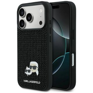 Etui Karl Lagerfeld Rhinestones Karl&Choupette Pin na iPhone 17 Pro - czarne