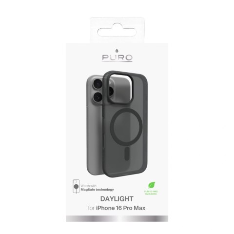 Etui silikonowe Puro Daylight MagSafe do iPhone 16 Pro Max - czarne