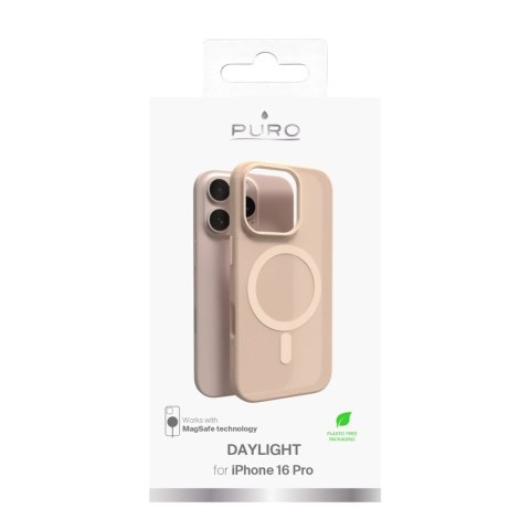 Etui silikonowe Puro Daylight MagSafe do iPhone 16 Pro - beżowe