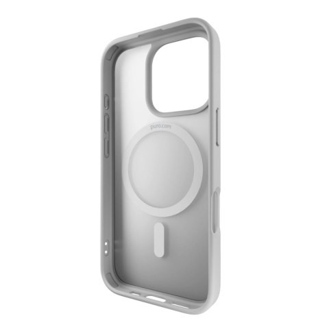 Etui silikonowe Puro Gradient MagSafe do iPhone 16 Pro Max - srebrne