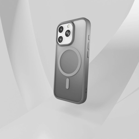 Etui silikonowe Puro Gradient MagSafe do iPhone 16 Pro Max - srebrne