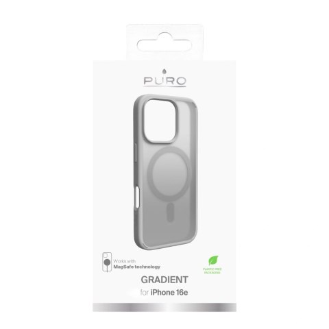 Etui silikonowe Puro Gradient MagSafe do iPhone 16 Pro Max - srebrne