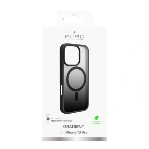 Etui silikonowe Puro Gradient MagSafe do iPhone 16 Pro - czarne