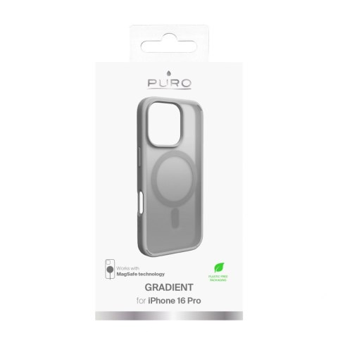 Etui silikonowe Puro Gradient MagSafe do iPhone 16 Pro - srebrne