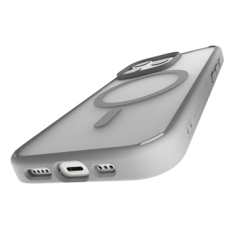 Etui silikonowe Puro Gradient MagSafe do iPhone 16 Pro - srebrne