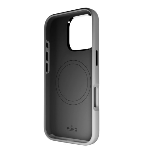 Etui silikonowe Puro Icon Mag Pro MagSafe do iPhone 16 Pro - ciemnoszare