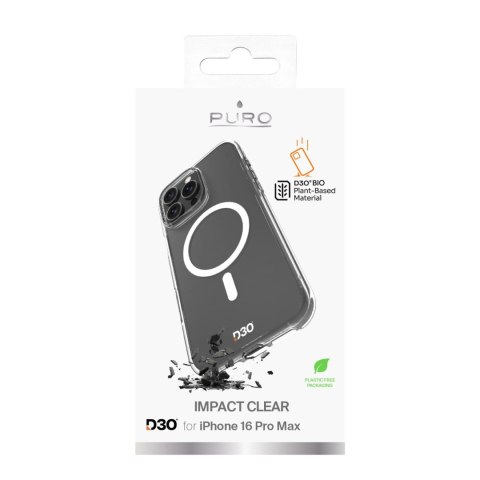 Etui silikonowe Puro Impact Clear D3O MagSafe do iPhone 16 Pro Max - przezroczyste