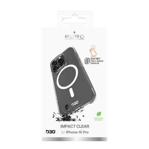 Etui silikonowe Puro Impact Clear D3O MagSafe do iPhone 16 Pro - przezroczyste